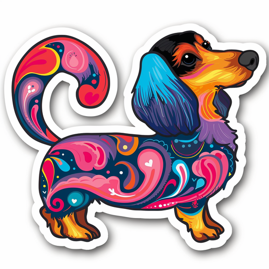 Dachshund Dog Heartcore Vinyl Decal Sticker for Car, Laptop, Tumbler and more # F012855