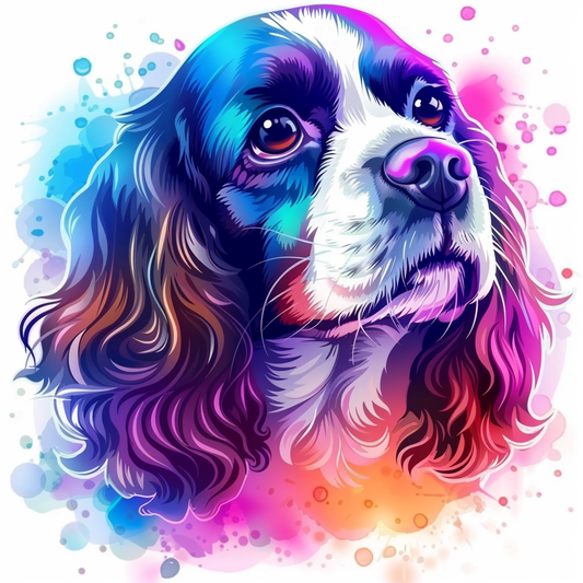 Cocker Spaniel Dog majestic Expressive surreal Vinyl Decal Sticker for Car, Laptop, Tumbler and more # F020331-4" x 4"