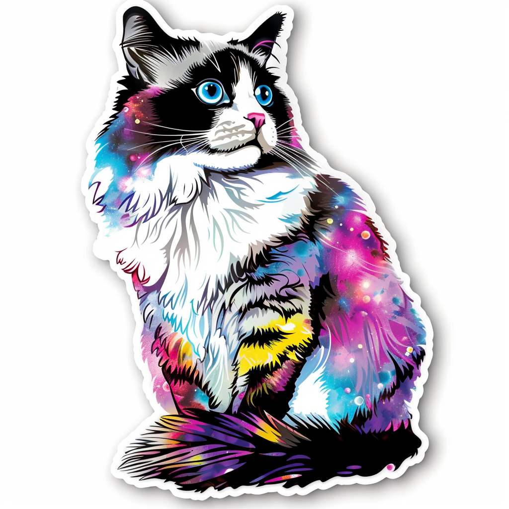 Ragdoll Cat Vinyl Decal Sticker for Car, Laptop, Tumbler and more # F010171