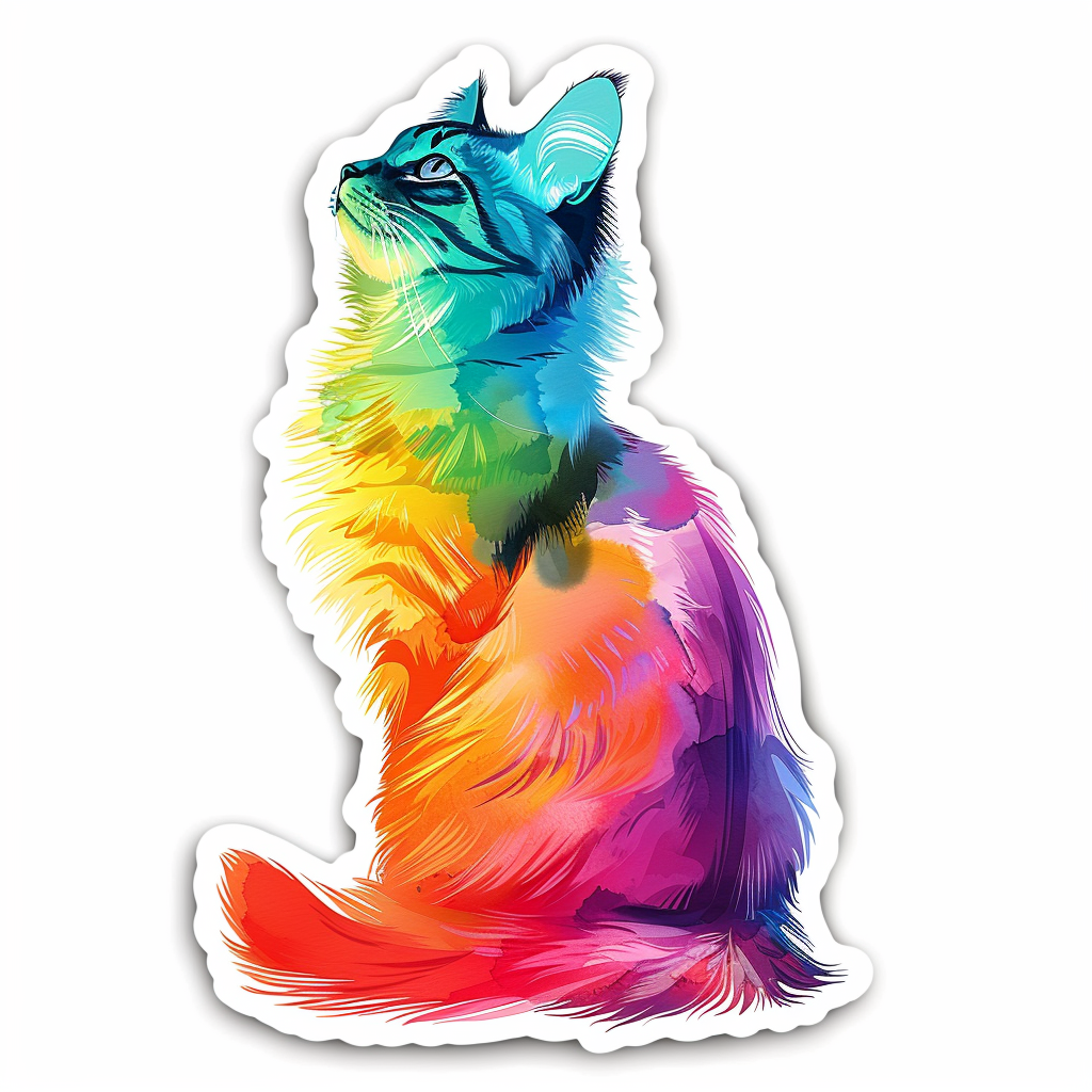 Adorable Turkish Angora Cat  Vinyl Decal Sticker for Car, Laptop, Tumbler and more # F020819-4" x 4"