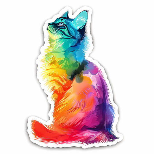Adorable Turkish Angora Cat  Vinyl Decal Sticker for Car, Laptop, Tumbler and more # F020819-4" x 4"