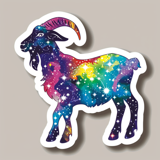 Goat majestic Expressive surreal Vinyl Decal Sticker for Car, Laptop, Tumbler and more # F020646-4" x 4"