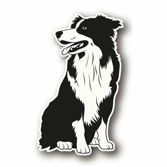 Border Collie Dog majestic Expressive surreal Vinyl Decal Sticker for Car, Laptop, Tumbler and more # F021857-4" x 4"