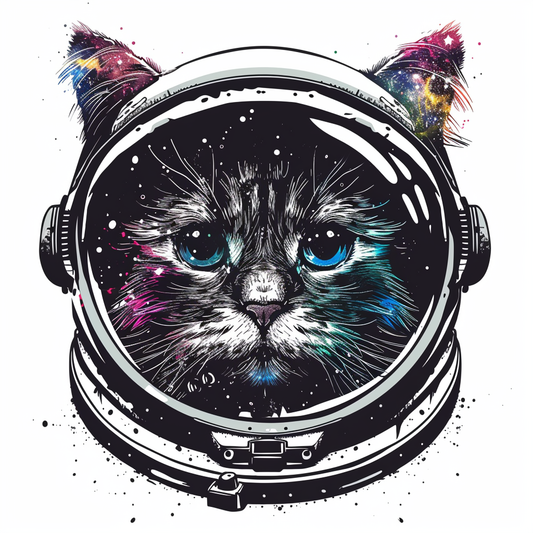 Persian Cat Space Expressive surreal Vinyl Decal Sticker for Car, Laptop, Tumbler and more # F016053