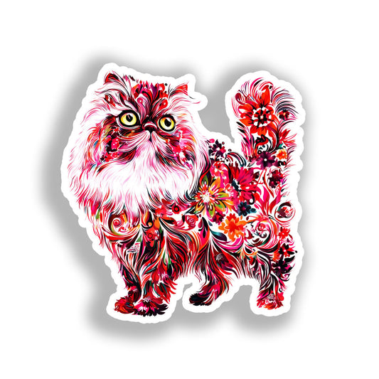 Persian Cat Vinyl Decal Sticker for Car, Laptop, Tumbler and more # A019266-4" x 4"