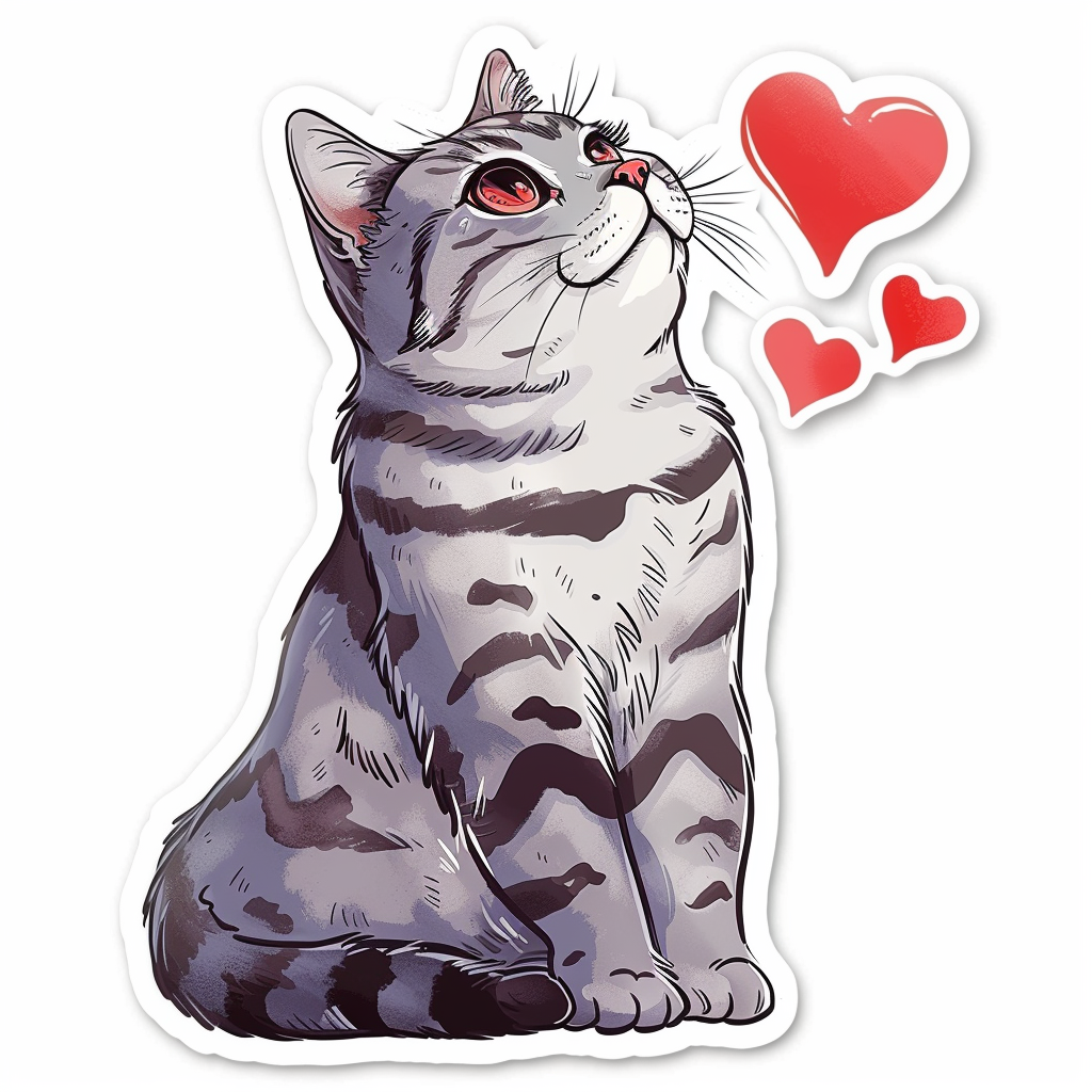 American Shorthair Cat majestic Expressive surreal Vinyl Decal Sticker for Car, Laptop, Tumbler and more # F018693