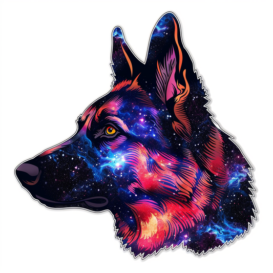 German Shepherd Dog galaxy Vinyl Decal Sticker for Car, Laptop, Tumbler and more # F011305