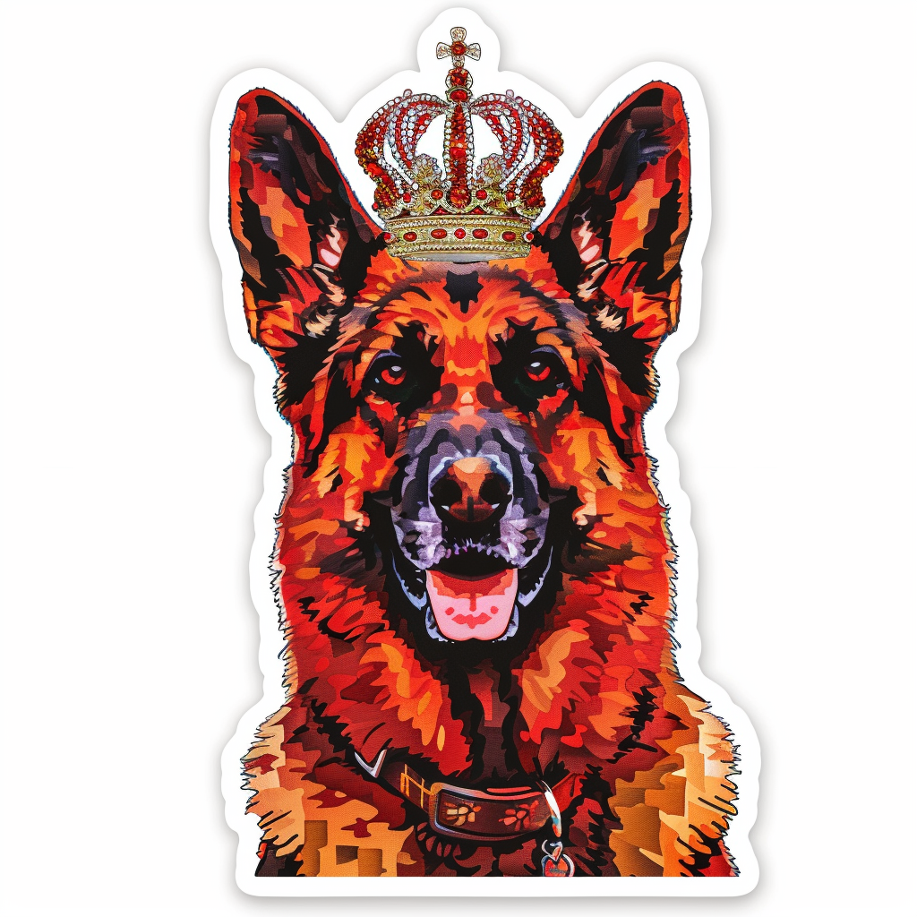 German Shepherd Dog crowned Vinyl Decal Sticker for Car, Laptop, Tumbler and more # F011460