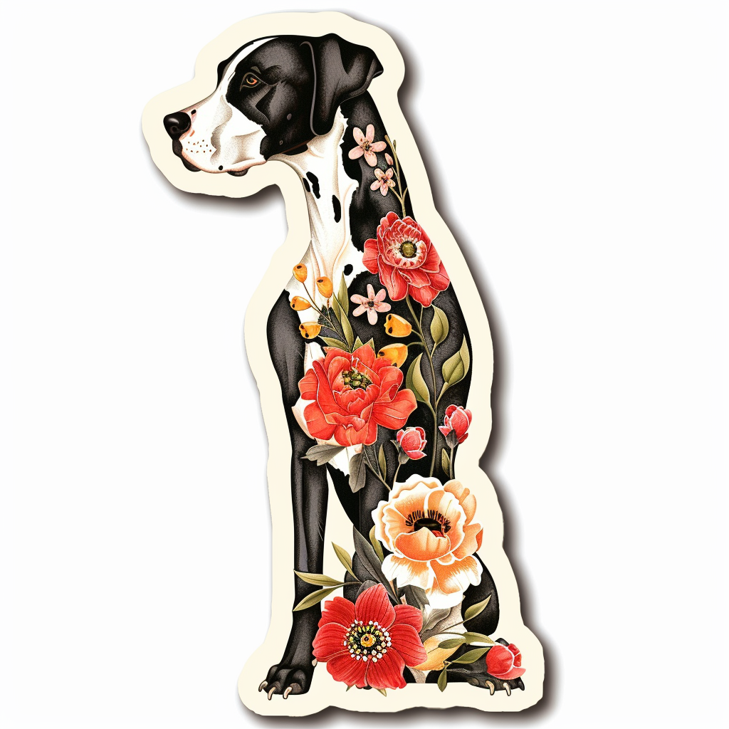 Great Dane Dog Expressive surreal Vinyl Decal Sticker for Car, Laptop, Tumbler and more # F022737