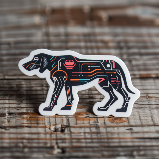 Great Dane Dog cyber punk majestic Expressive surreal Vinyl Decal Sticker for Car, Laptop, Tumbler and more # F017895