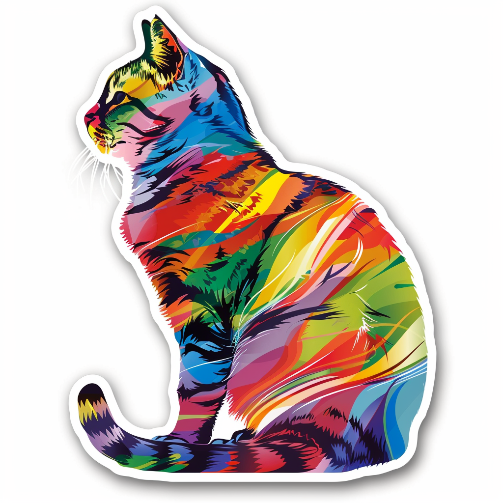 American Shorthair Cat majestic Expressive surreal Vinyl Decal Sticker for Car, Laptop, Tumbler and more # F018700
