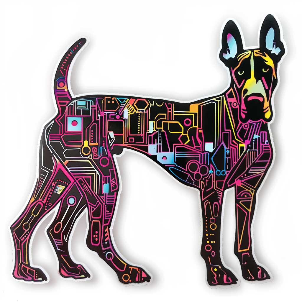 Great Dane Dog cyber punk majestic Expressive surreal Vinyl Decal Sticker for Car, Laptop, Tumbler and more # F017899