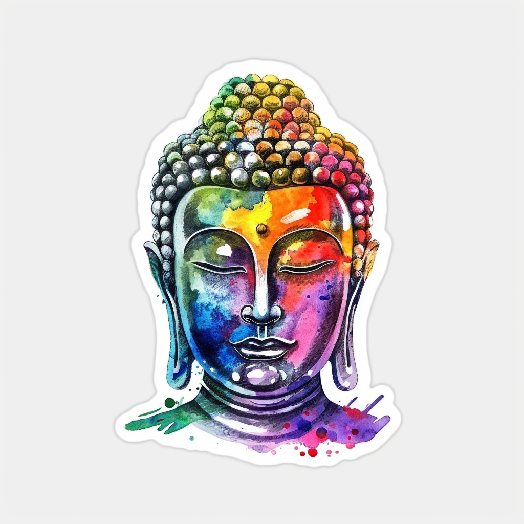 Sticker of a Buddha majestic Expressive surreal Vinyl Decal Sticker for Car, Laptop, Tumbler and more # F016914
