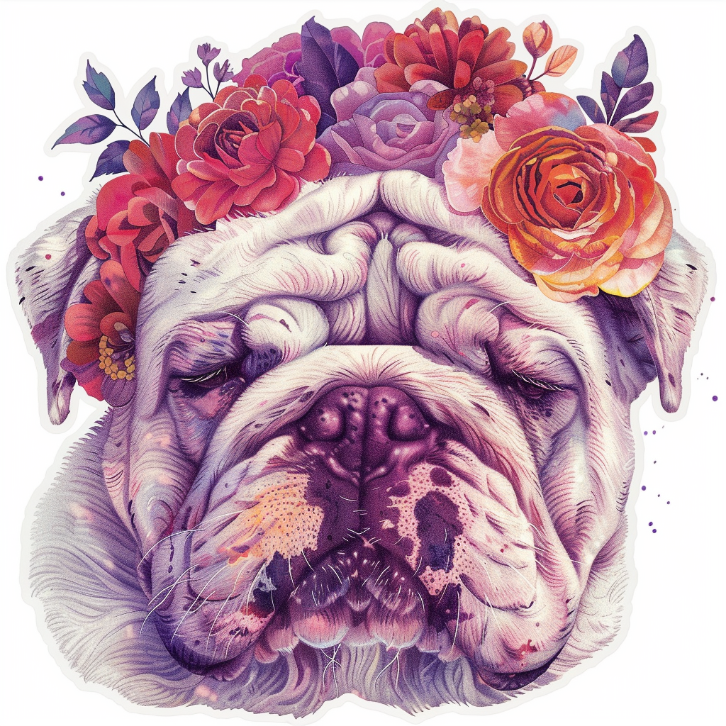 Bulldog Dog majestic Expressive surreal Vinyl Decal Sticker for Car, Laptop, Tumbler and more # F017577