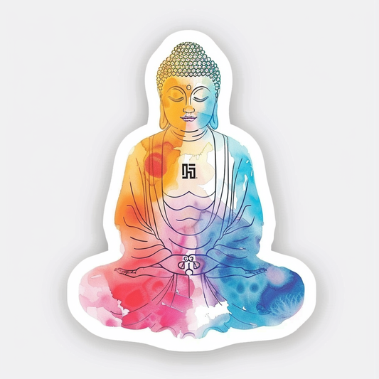 Sticker of a Buddha majestic Expressive surreal Vinyl Decal Sticker for Car, Laptop, Tumbler and more # F016907