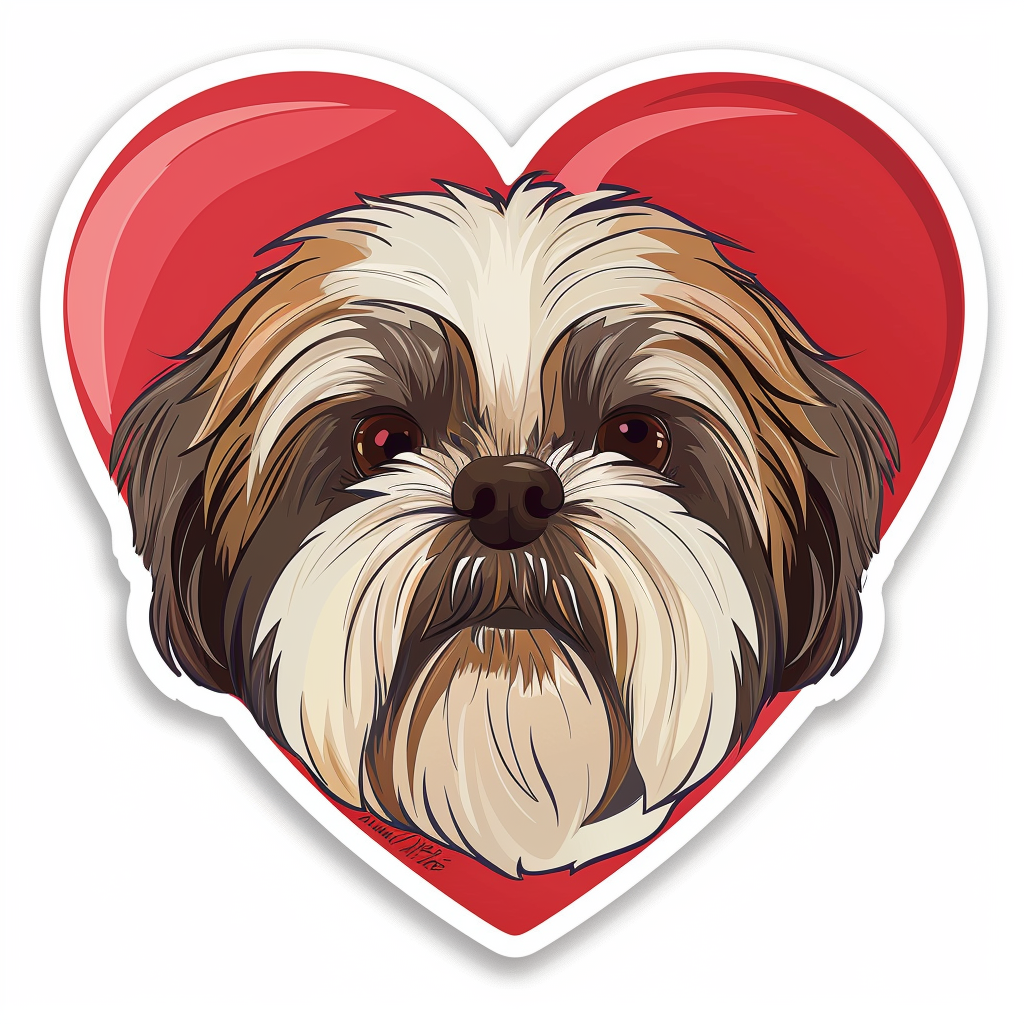 Adorable Shih Tzu Dog Expressive surreal Vinyl Decal Sticker for Car, Laptop, Tumbler and more # F018236
