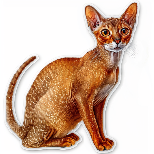 Abyssinian Cat astronaut majestic Expressive surreal Vinyl Decal Sticker for Car, Laptop, Tumbler and more # F021190-4" x 4"