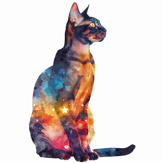 Abyssinian Cat astronaut majestic Expressive surreal Vinyl Decal Sticker for Car, Laptop, Tumbler and more # F021218-4" x 4"