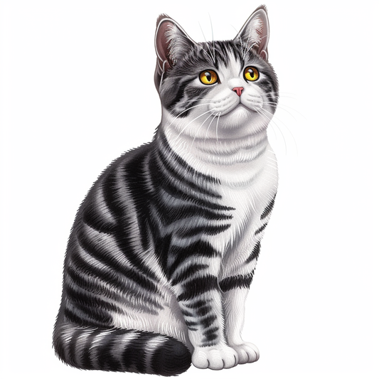 American Shorthair Cat majestic Expressive surreal Vinyl Decal Sticker for Car, Laptop, Tumbler and more # F018581