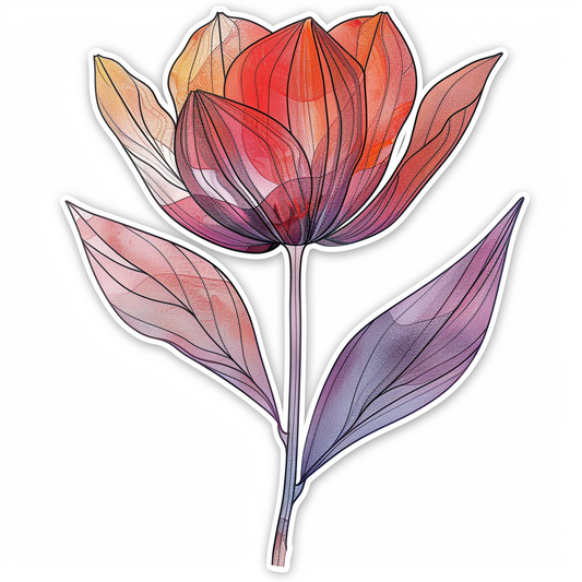 Sticker of a Tulip flower Vinyl Decal Sticker for Car, Laptop, Tumbler and more # F023444