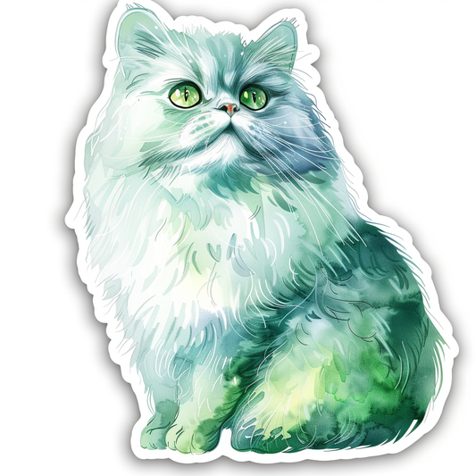 Adorable Turkish Angora Cat  Vinyl Decal Sticker for Car, Laptop, Tumbler and more # F020889-4" x 4"
