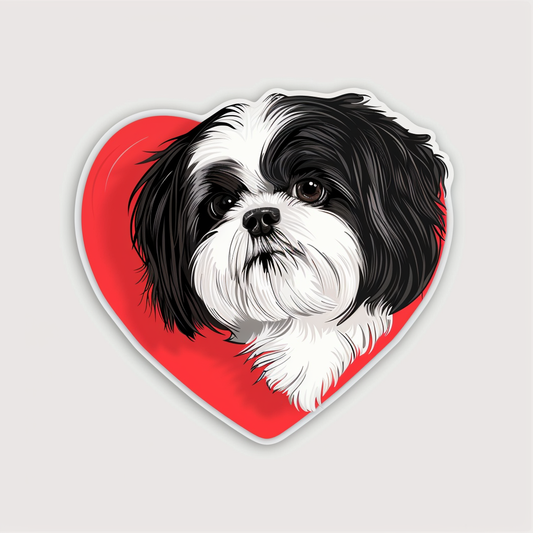 Adorable Shih Tzu Dog Expressive surreal Vinyl Decal Sticker for Car, Laptop, Tumbler and more # F018316