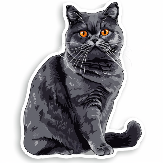 British Shorthair cat Vinyl Decal Sticker for Car, Laptop, Tumbler and more # F08019