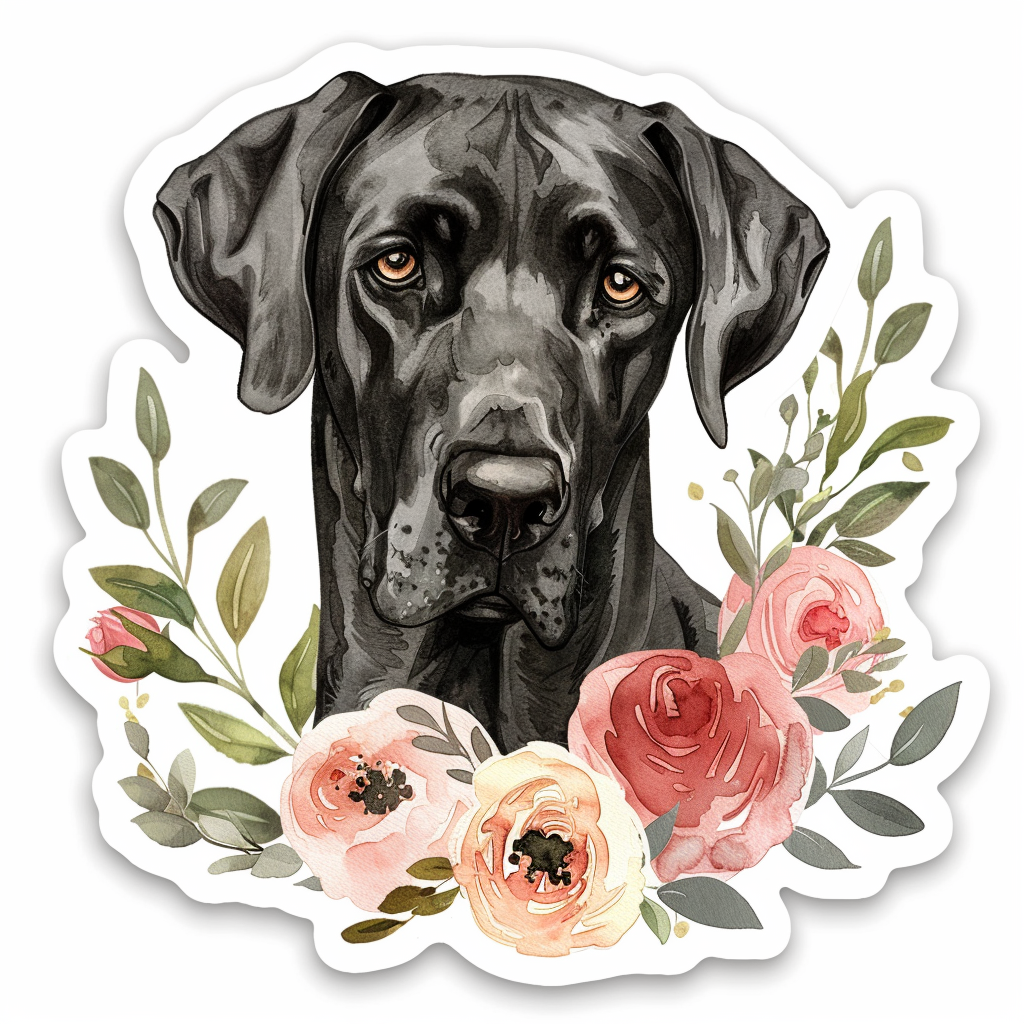 Great Dane Dog Expressive surreal Vinyl Decal Sticker for Car, Laptop, Tumbler and more # F022865