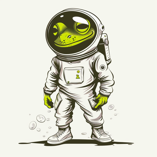 Sticker of a Frog astronaut majestic Expressive surreal Vinyl Decal Sticker for Car, Laptop, Tumbler and more # F016816