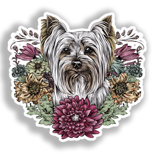 Yorkshire Terrier Dog Vinyl Decal Sticker for Car, Laptop, Tumbler and more # A017106-4" x 4"