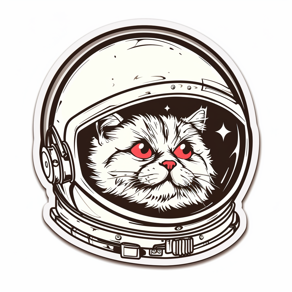 Persian Cat Space Expressive surreal Vinyl Decal Sticker for Car, Laptop, Tumbler and more # F016070
