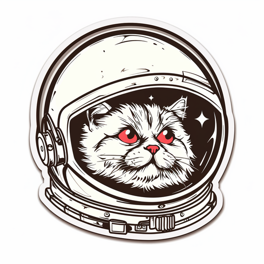 Persian Cat Space Expressive surreal Vinyl Decal Sticker for Car, Laptop, Tumbler and more # F016070