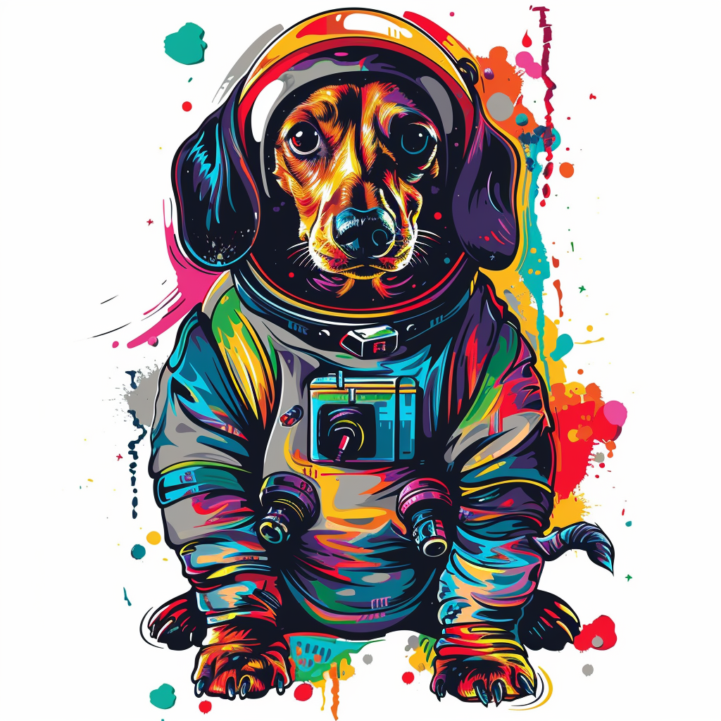 Dachshund Dog astronaut Vinyl Decal Sticker for Car, Laptop, Tumbler and more # F012981