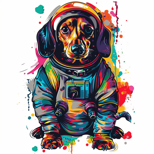 Dachshund Dog astronaut Vinyl Decal Sticker for Car, Laptop, Tumbler and more # F012981