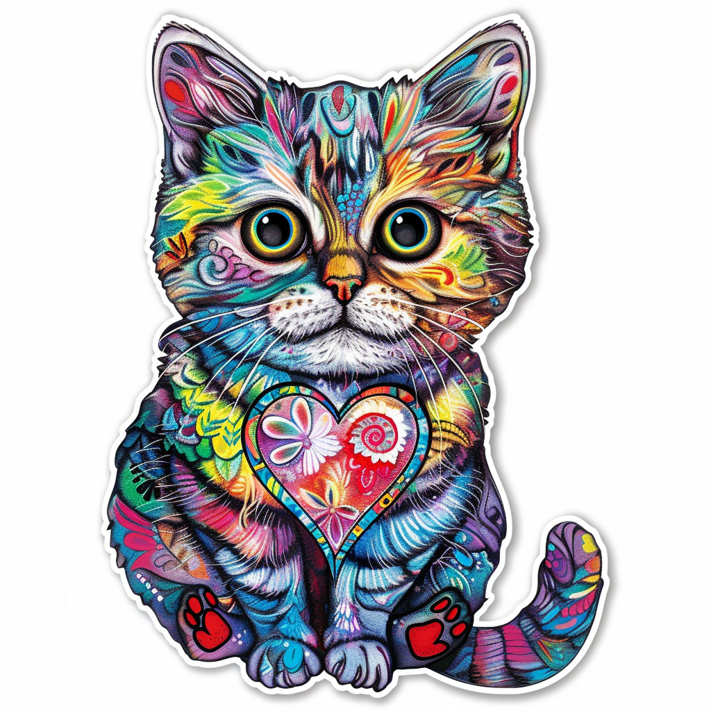 American Shorthair Cat majestic Expressive surreal Vinyl Decal Sticker for Car, Laptop, Tumbler and more # F018818