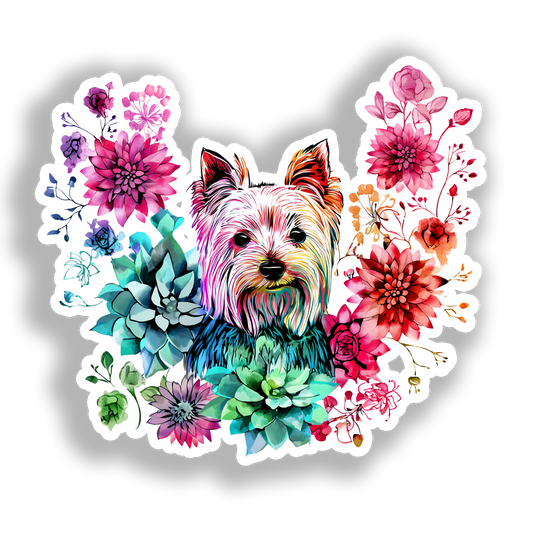 Yorkshire Terrier Dog Vinyl Decal Sticker for Car, Laptop, Tumbler and more # A017207-4" x 4"