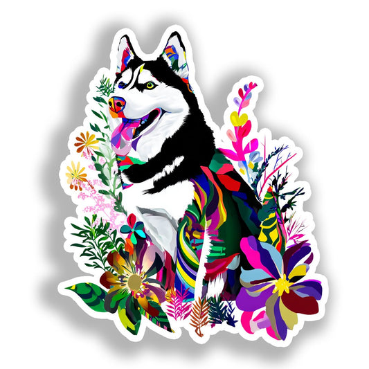 Siberian Husky Dog Vinyl Decal Sticker for Car, Laptop, Tumbler and more # A019182-4" x 4"