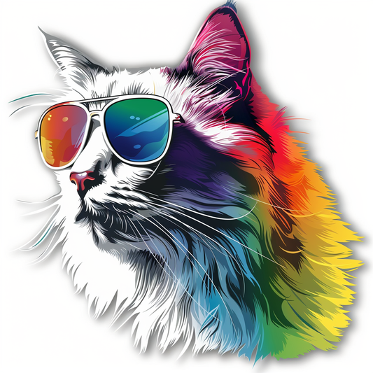 Adorable Turkish Angora Cat  Vinyl Decal Sticker for Car, Laptop, Tumbler and more # F020784-4" x 4"