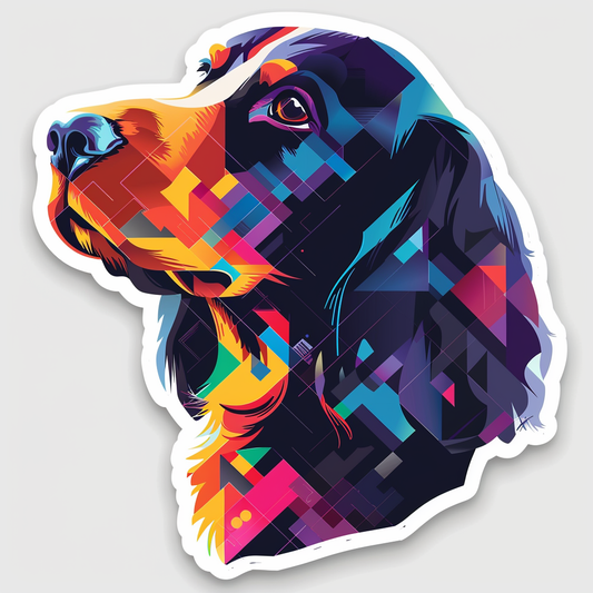 Cocker Spaniel Dog cyber punk Expressive surreal Vinyl Decal Sticker for Car, Laptop, Tumbler and more # F020268-4" x 4"