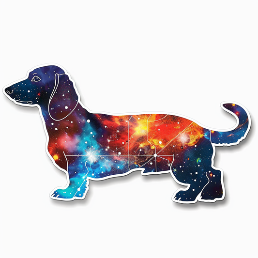 Dachshund Dog galaxy Vinyl Decal Sticker for Car, Laptop, Tumbler and more # F012977