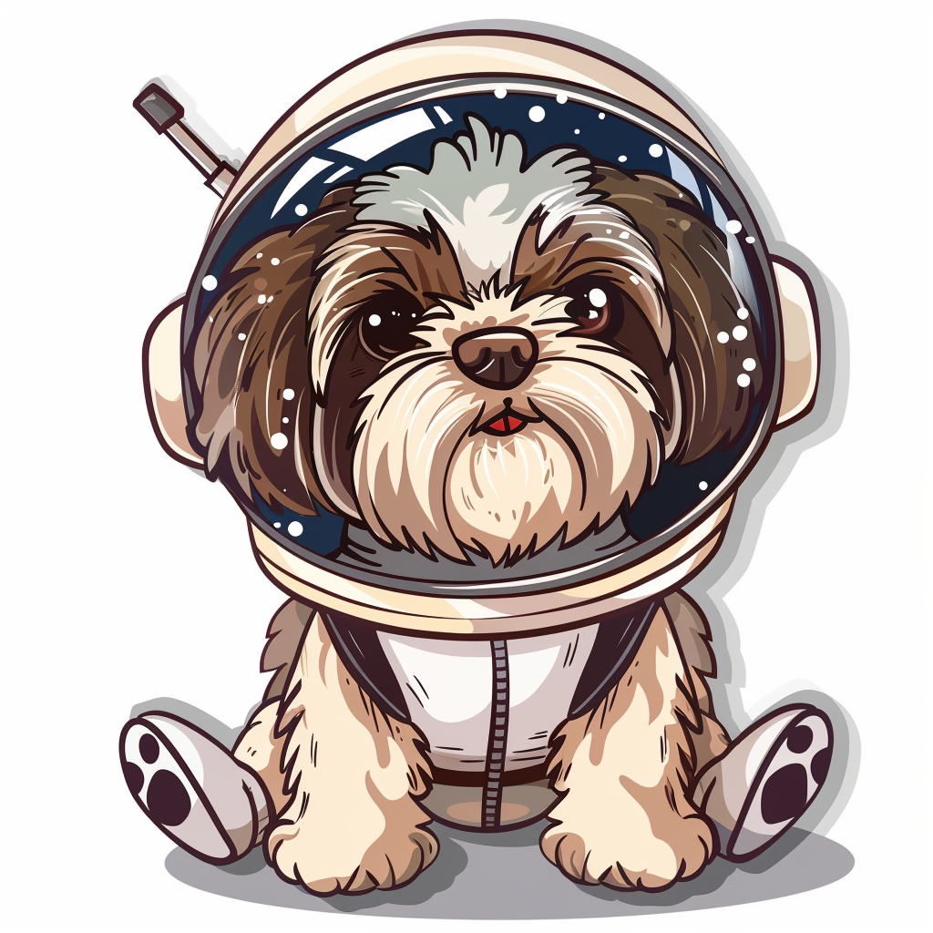 Adorable Shih Tzu Dog Expressive surreal Vinyl Decal Sticker for Car, Laptop, Tumbler and more # F018181