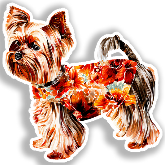 Yorkshire Terrier Dog Vinyl Decal Sticker for Car, Laptop, Tumbler and more # A017085-4" x 4"