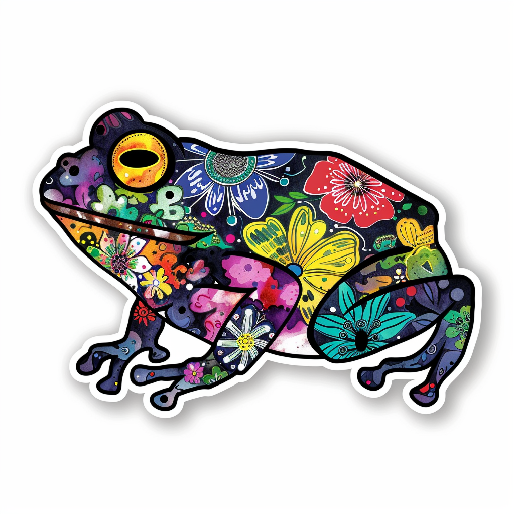 Sticker of a Frog majestic Expressive surreal Vinyl Decal Sticker for Car, Laptop, Tumbler and more # F015888