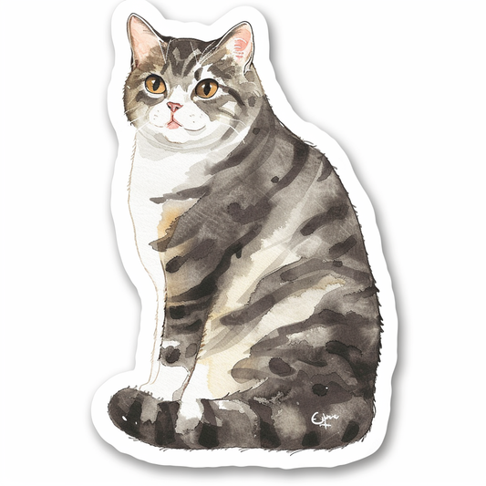 American Shorthair Cat majestic Expressive surreal Vinyl Decal Sticker for Car, Laptop, Tumbler and more # F018684