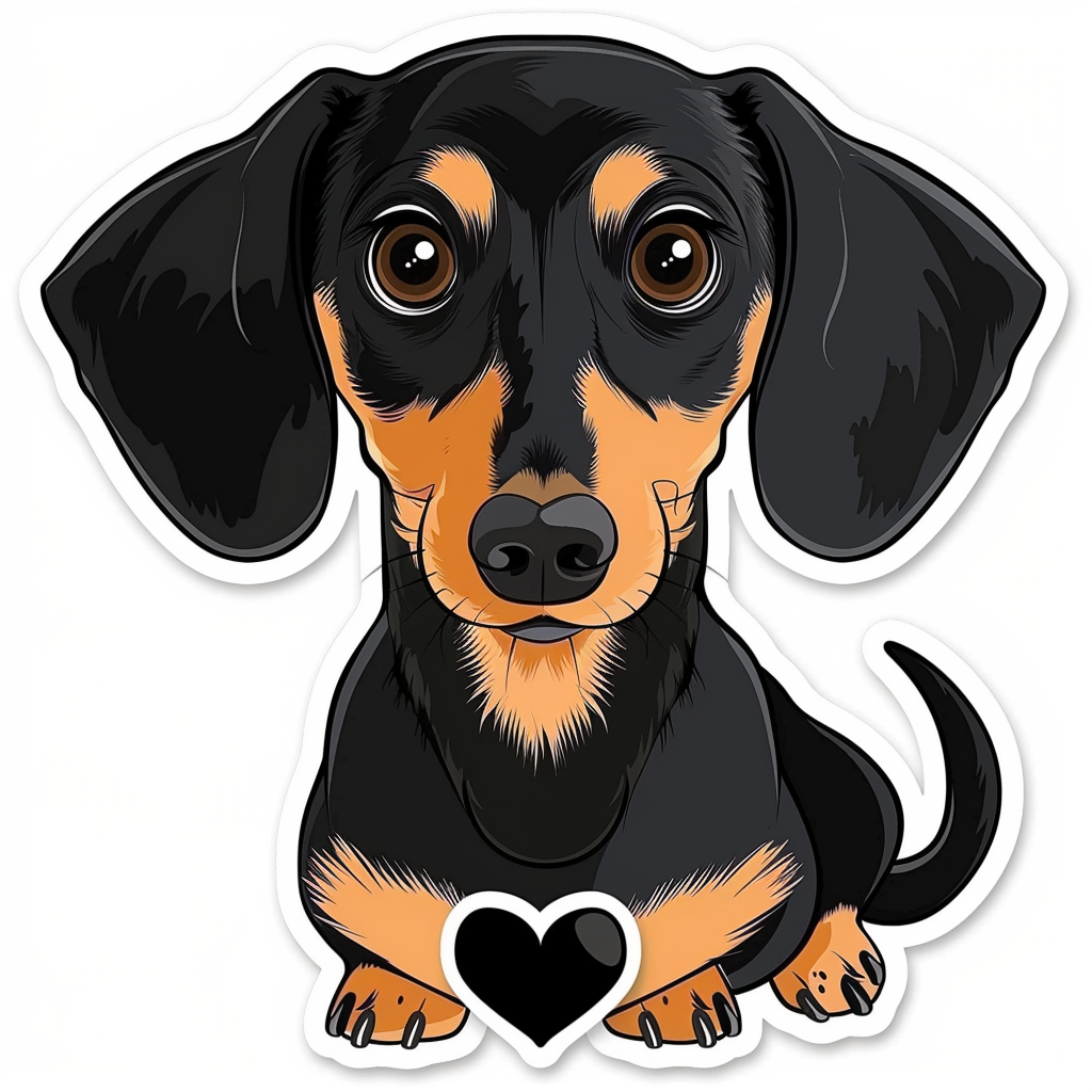 Dachshund Dog Heartcore Vinyl Decal Sticker for Car, Laptop, Tumbler and more # F012695