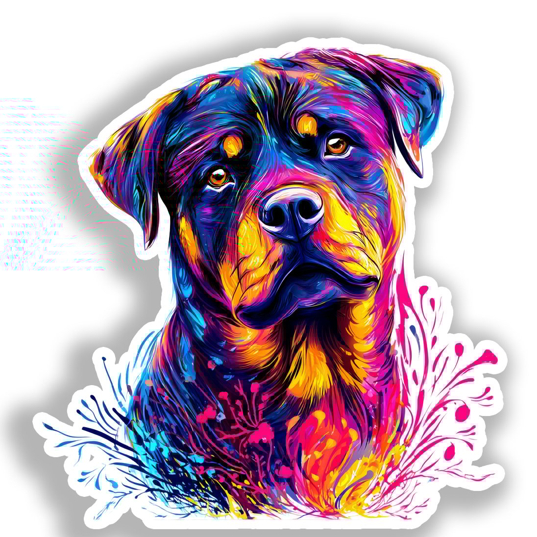 Rottweiler Dog Vinyl Decal Sticker for Car, Laptop, Tumbler and more # A018085-4" x 4"