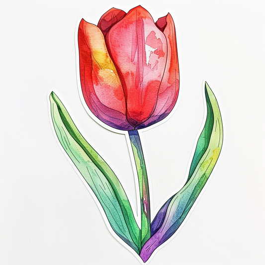 Sticker of a Tulip flower Vinyl Decal Sticker for Car, Laptop, Tumbler and more # F023439