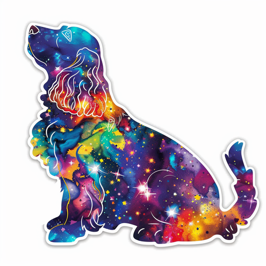 Cocker Spaniel Dog majestic Expressive surreal Vinyl Decal Sticker for Car, Laptop, Tumbler and more # F020348-4" x 4"