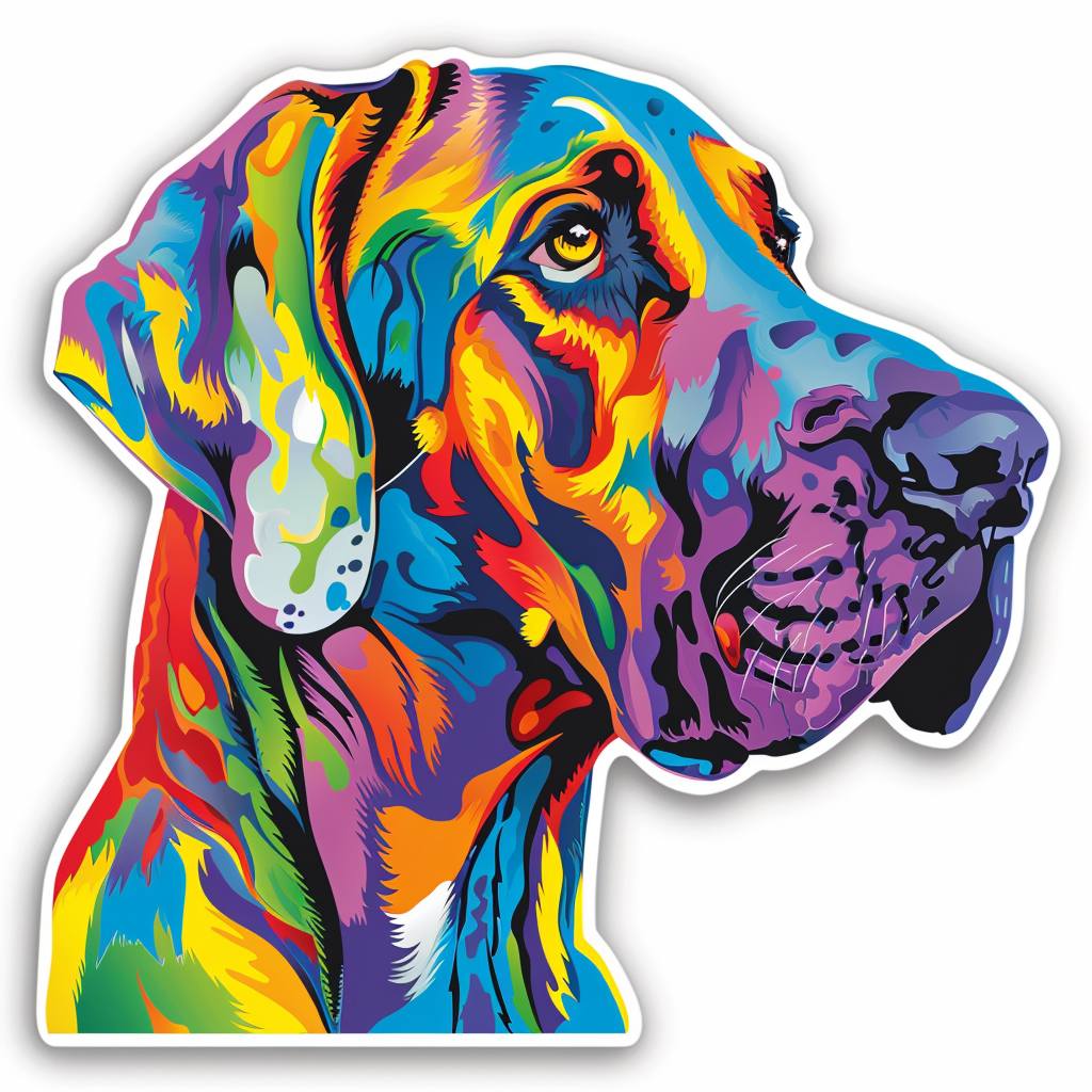 Great Dane Dog Expressive surreal Vinyl Decal Sticker for Car, Laptop, Tumbler and more # F022759