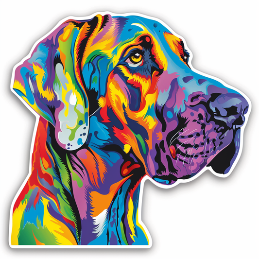 Great Dane Dog Expressive surreal Vinyl Decal Sticker for Car, Laptop, Tumbler and more # F022759